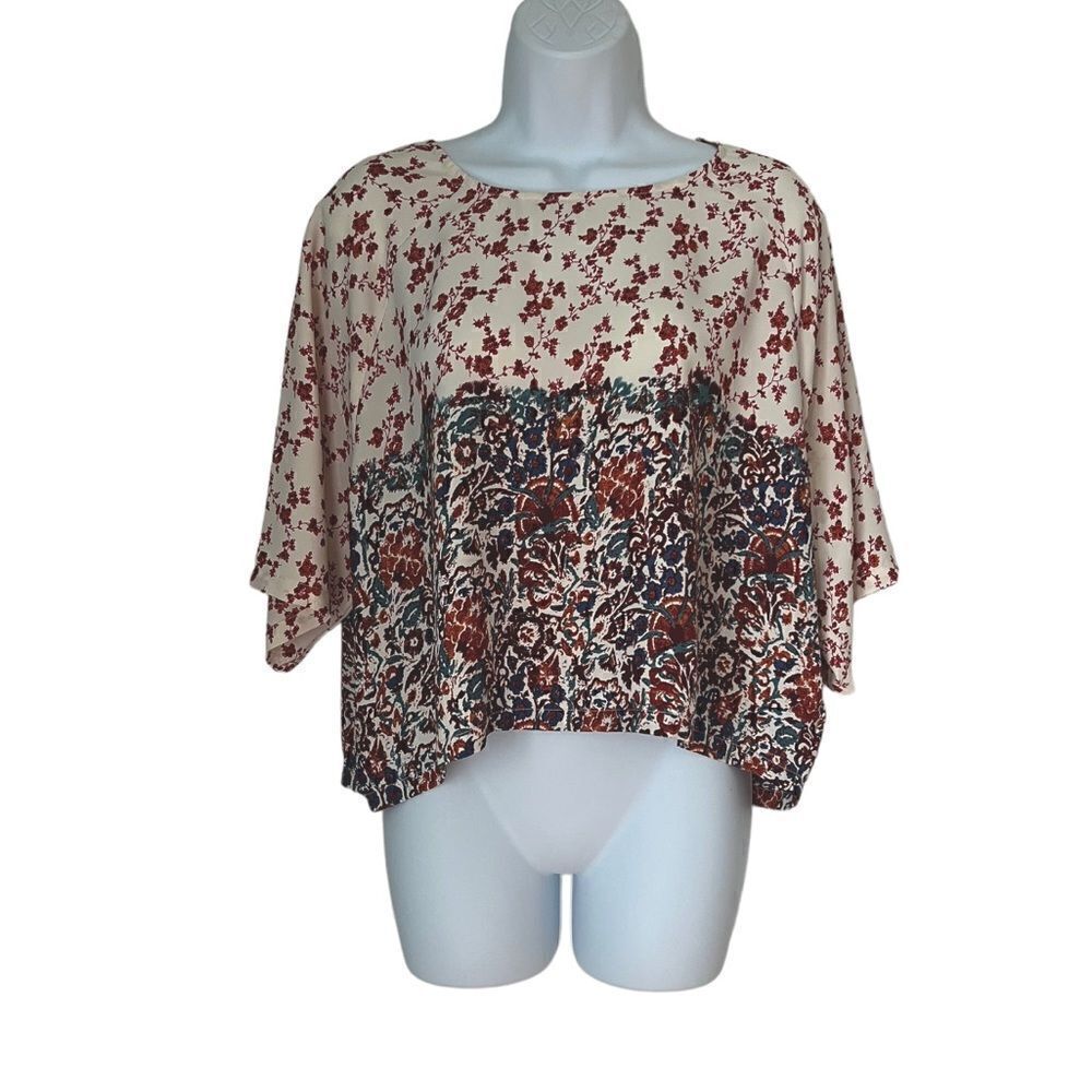 House Of Harlow 1960 Ava Floral Print Fig Crop Top Multicolor Size L